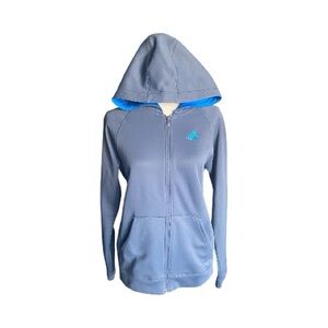 Adidas Women's Gray & Blue Hoodie Jacket-size xl